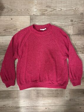 Lush Fushia Pink Crewneck Sweater, Size Medium